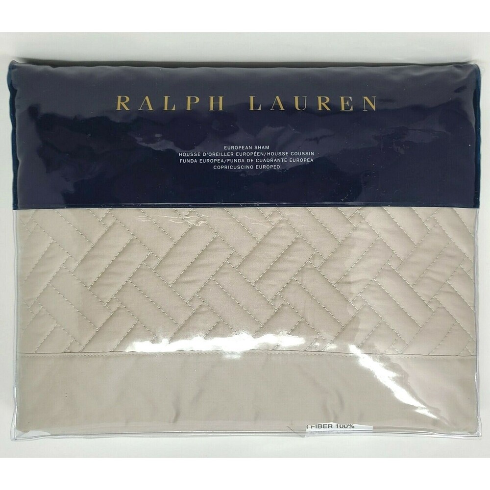 Ralph Lauren Euro Pillow Sham Greenwich 26 x 26 NWT Vintage Silver MSRP $146